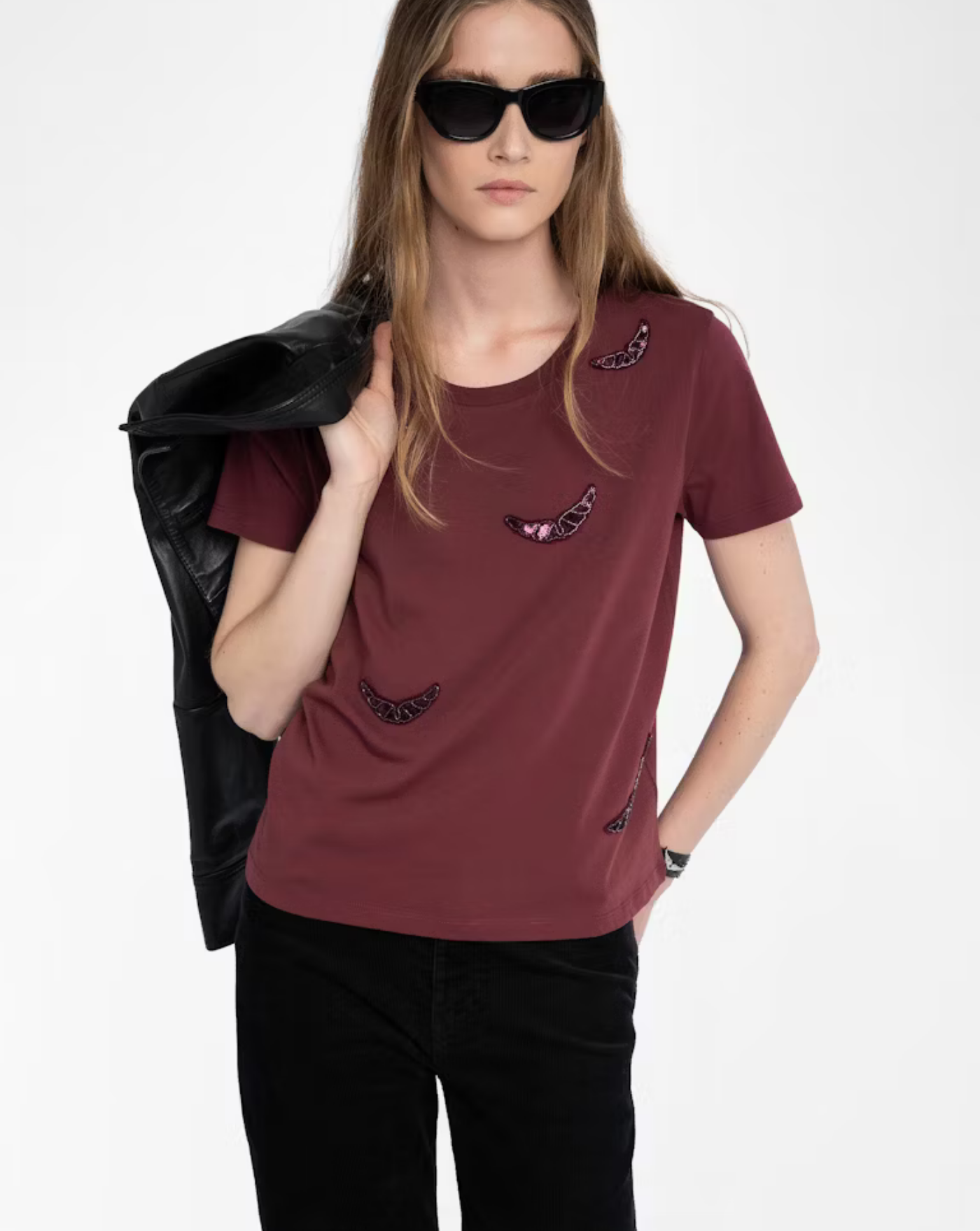 Camieta Zadig & Voltaire Alys Hc Embroidery Wings JWTS02821 540 ZADIG & VOLTAIRE