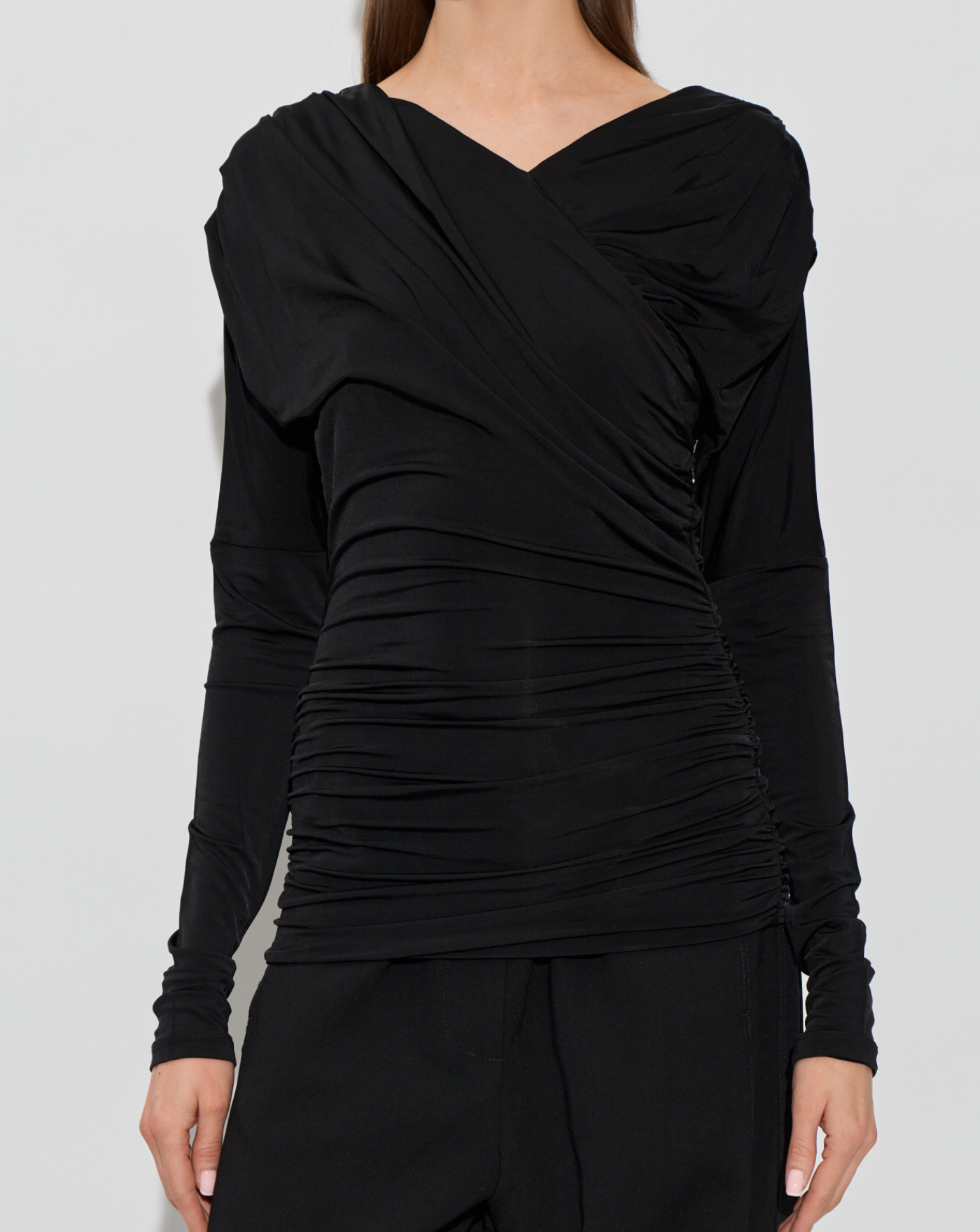 Blusa Ganni Ruched Blouse A1040082 099 GANNI