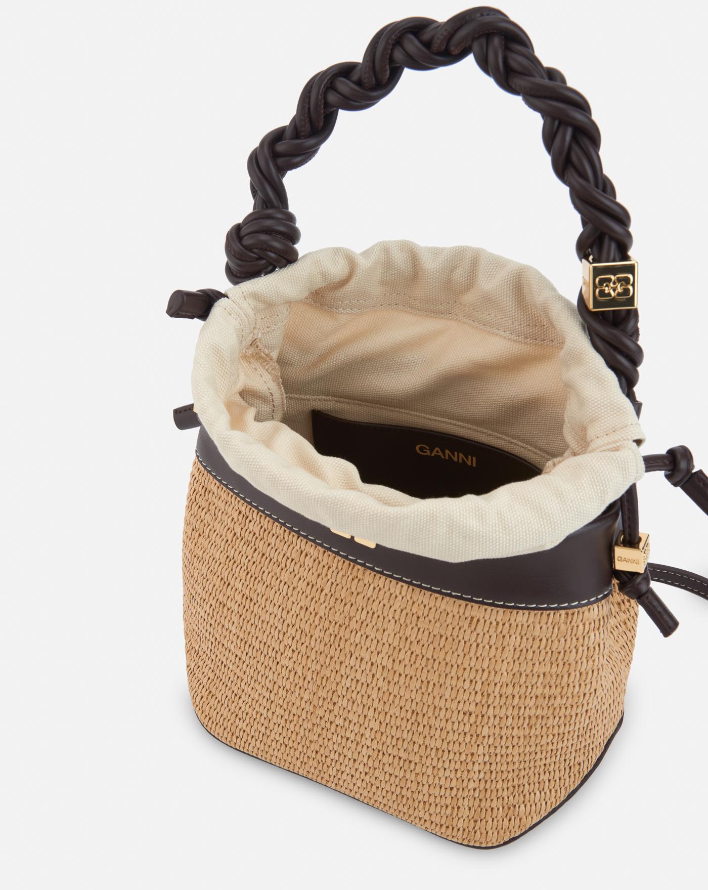 Bolso Ganni Bou Bucket Bag Raffia A6611 901 GANNI