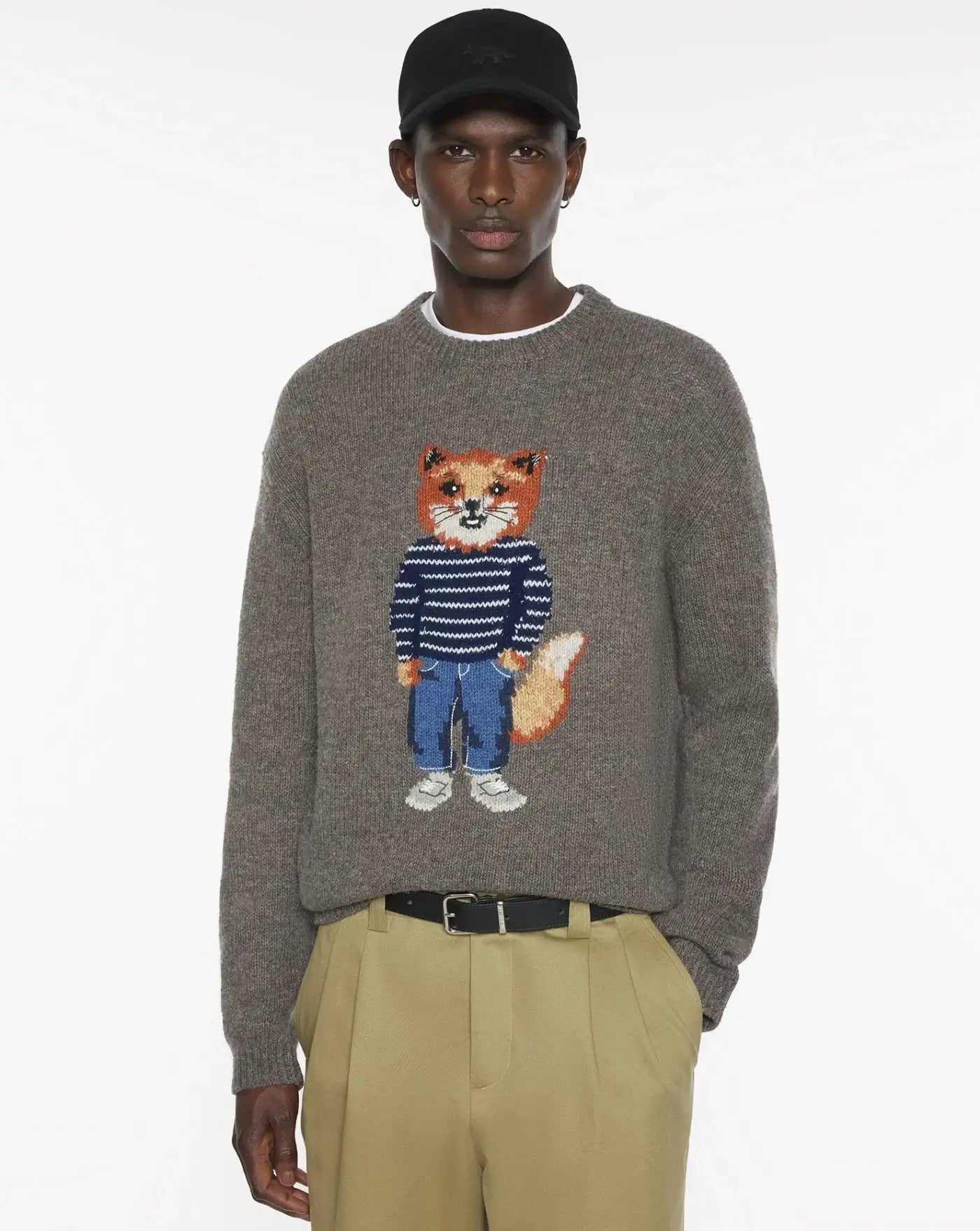 Jersey Maison Kitsune Dressed Fox Intarssia PM00806KH0002 H170 MAISON KITSUNE