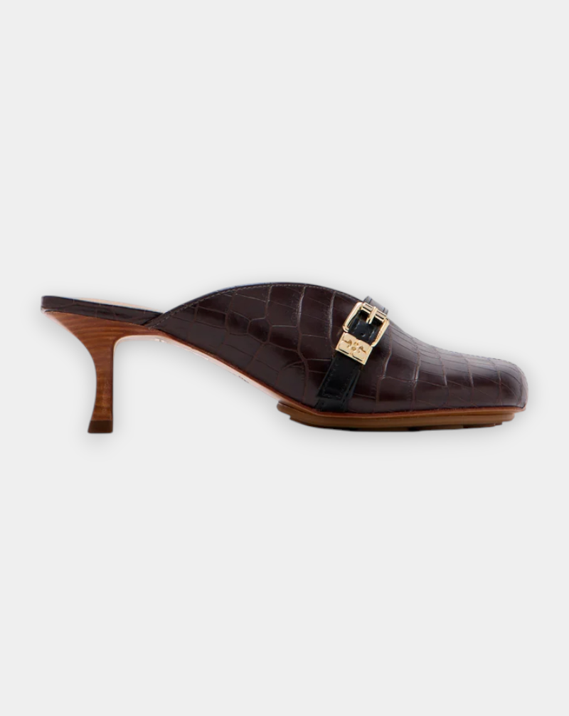 Zapatos Ganni Sue Heeled Mule Croco S3217 890 GANNI
