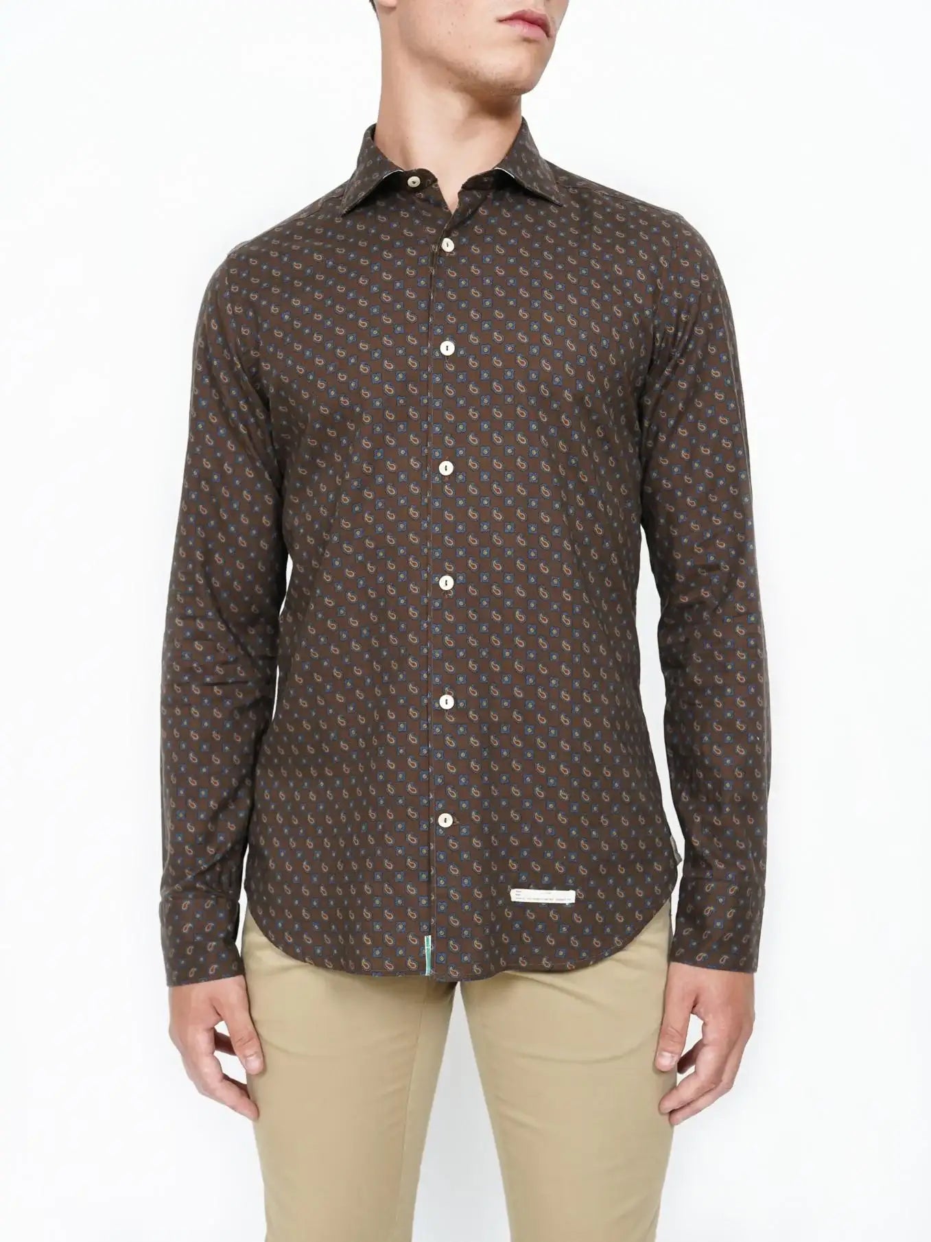 Camisa Tintoria Mattei Estampado T9D.NJW.FR3 SLIM 75 TINTORIA MATTEI