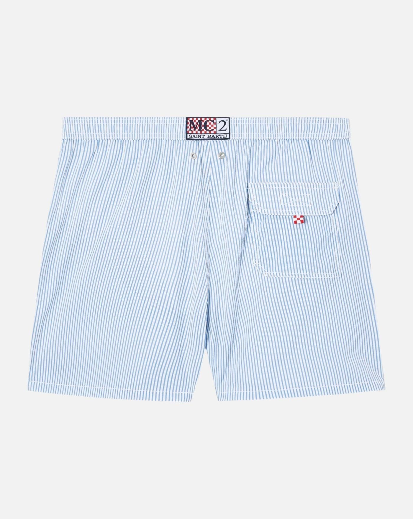 Bañador Mc2 Saint Barth Patmos Seersucker Stripes PATM001 01706L 31 L EMB MC2 SAINT BARTH