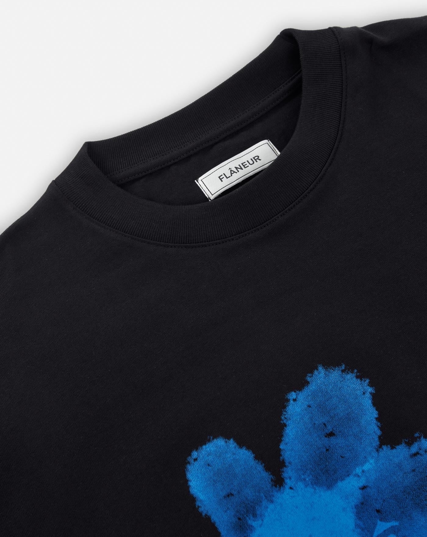 Camiseta Flâneur Floral Watercolor F13030 BLACK FLANEUR