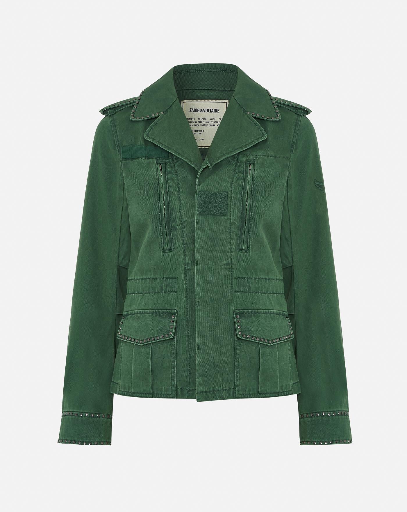 Chaqueta Zadig & Voltaire Klimi Cotton Lave Studs WWOW01677 CORIANDER 330 ZADIG & VOLTAIRE