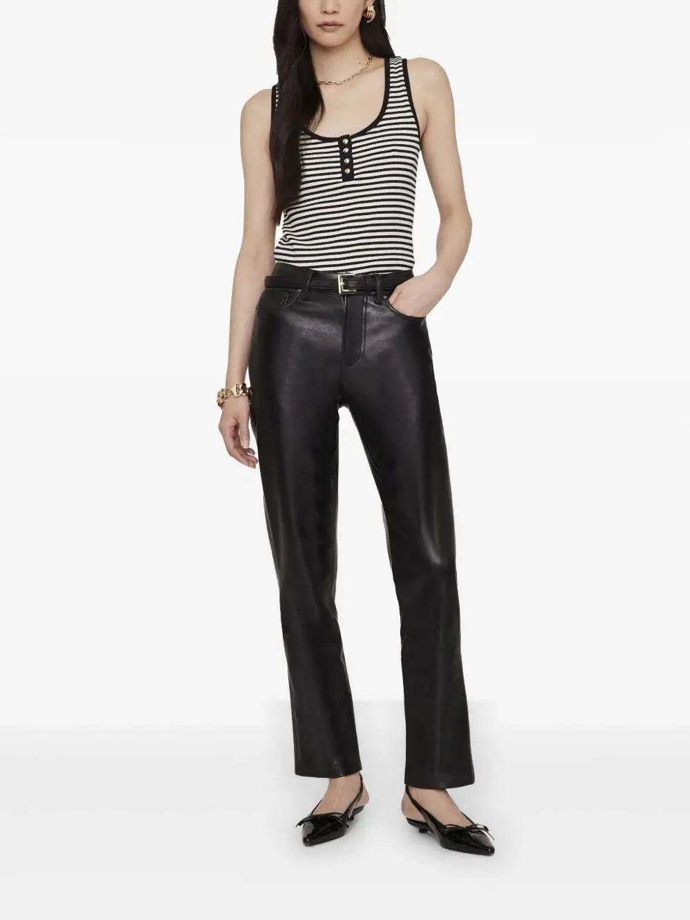alexia tank-cream and black stripe A0810316 MULTI ANINE BING