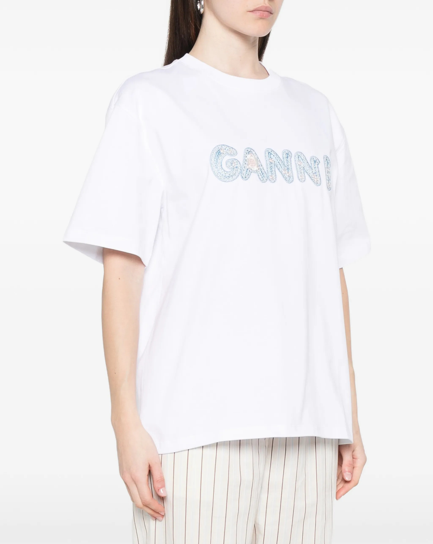 Camiseta Ganni Heavy Cotton Jersey<BR/> A1050188 151 GANNI