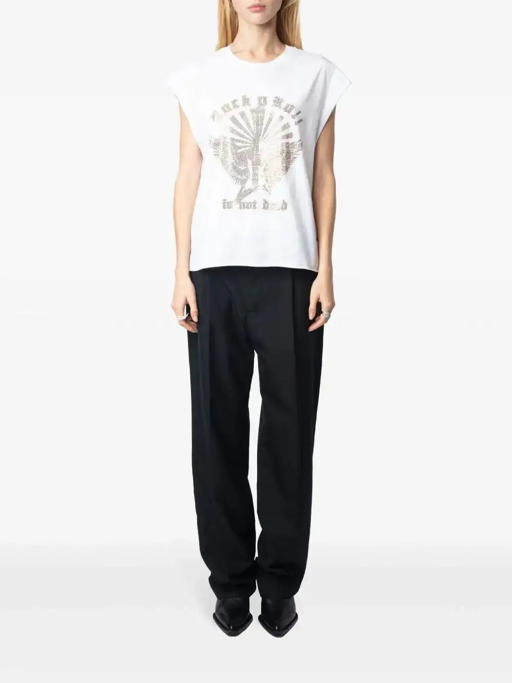 Camiseta Zadig & Voltaire Cloe Hc Guitar Wings Strass JWTT01265 BLANCO ZADIG & VOLTAIRE
