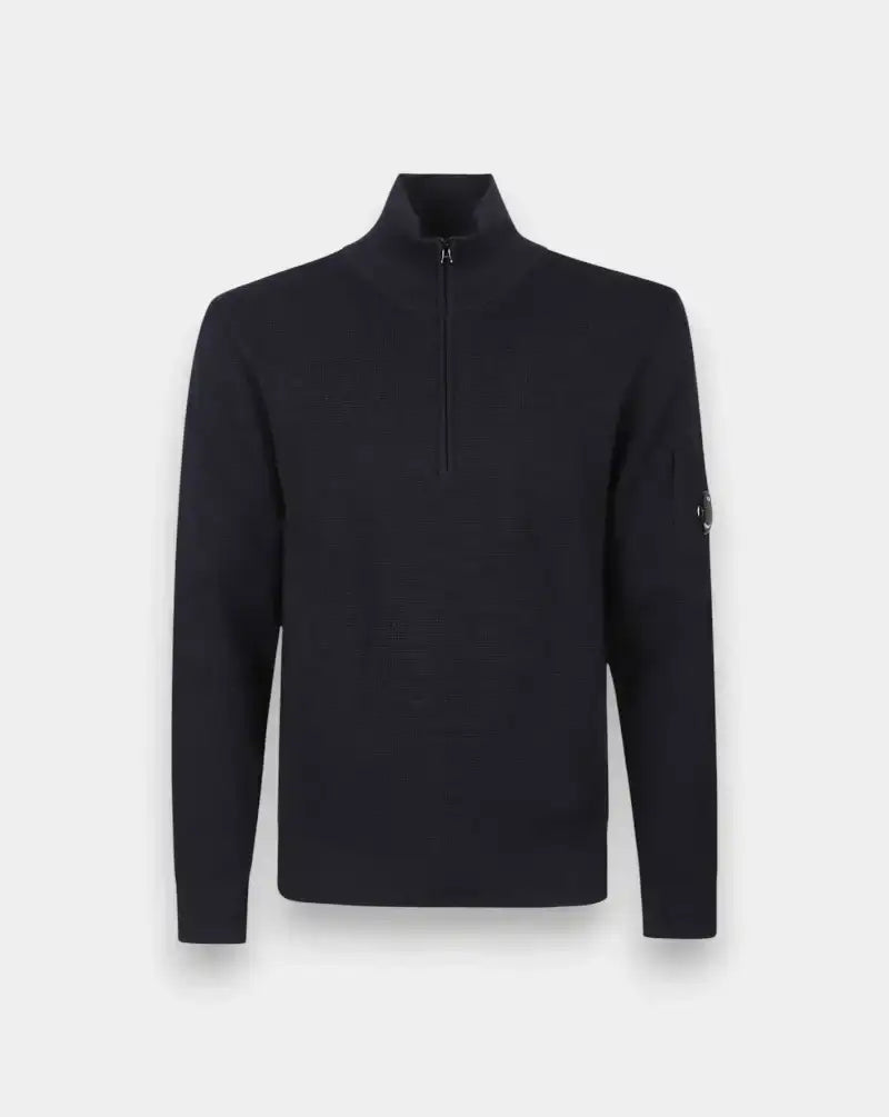 Jersey C.P. Company Knitwear Polo Collar in Re-Wool 19CMKN201A006595A 888 C.P. COMPANY