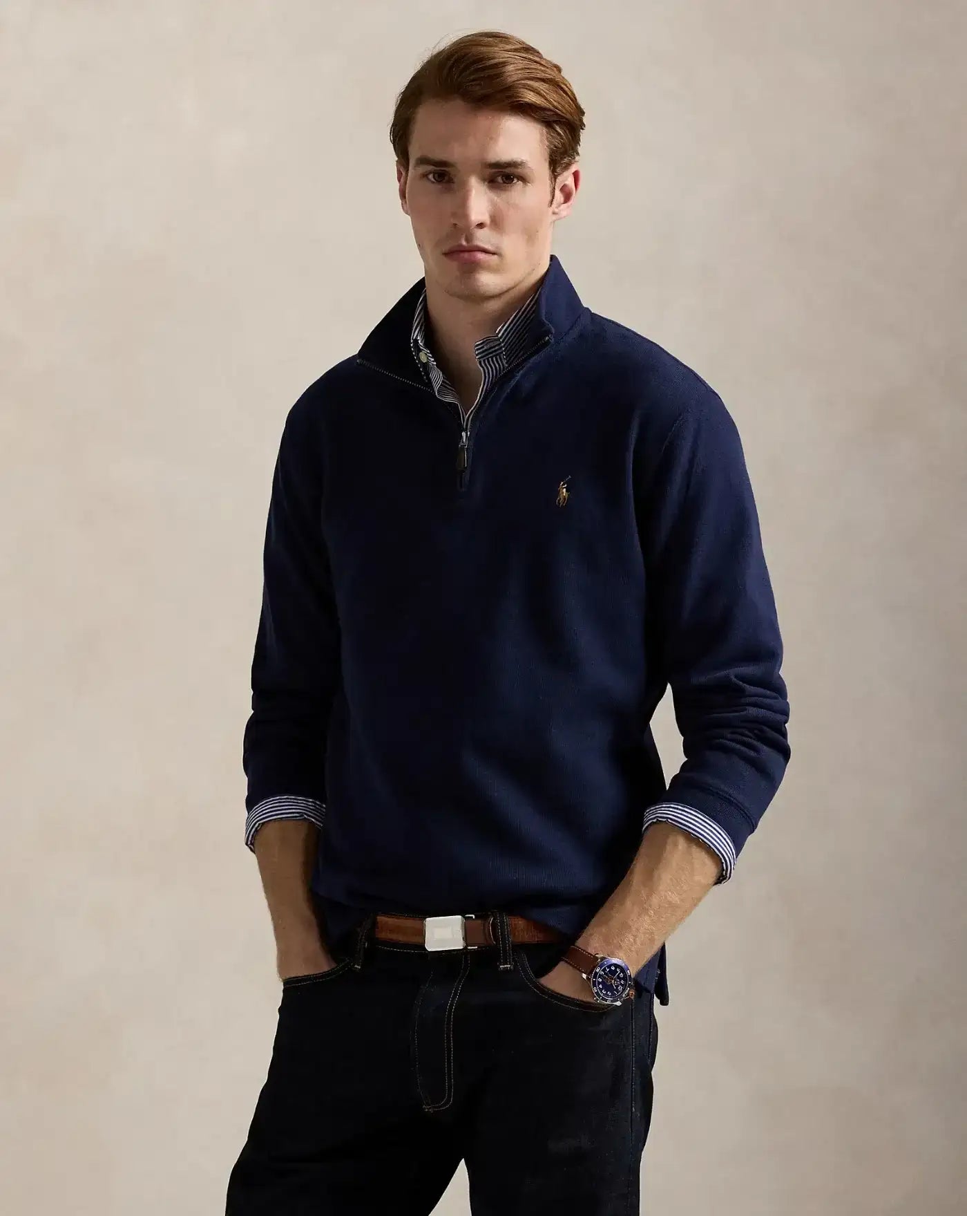 Jersey Polo Ralph Lauren Estate Rib 710671929029 CRUISE NAVY POLO RALPH LAUREN