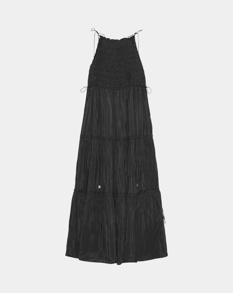 Vestido Ganni Viscose Habotai Maxi Smock W0571 252 GANNI