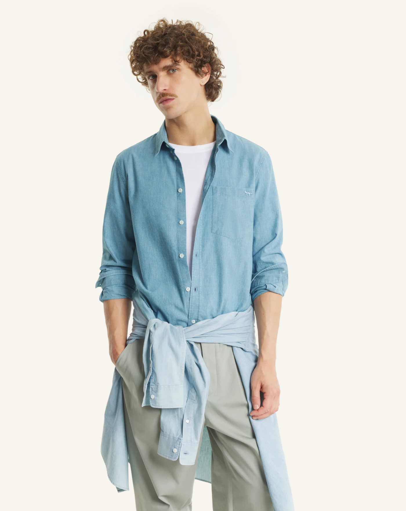 Camisa Maison Kitsune Rrofile Fox QM00412WC5006 0434 MAISON KITSUNE