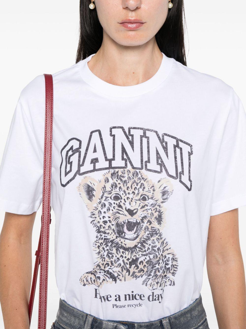 Camiseta Ganni Leopard T4124 943 GANNI