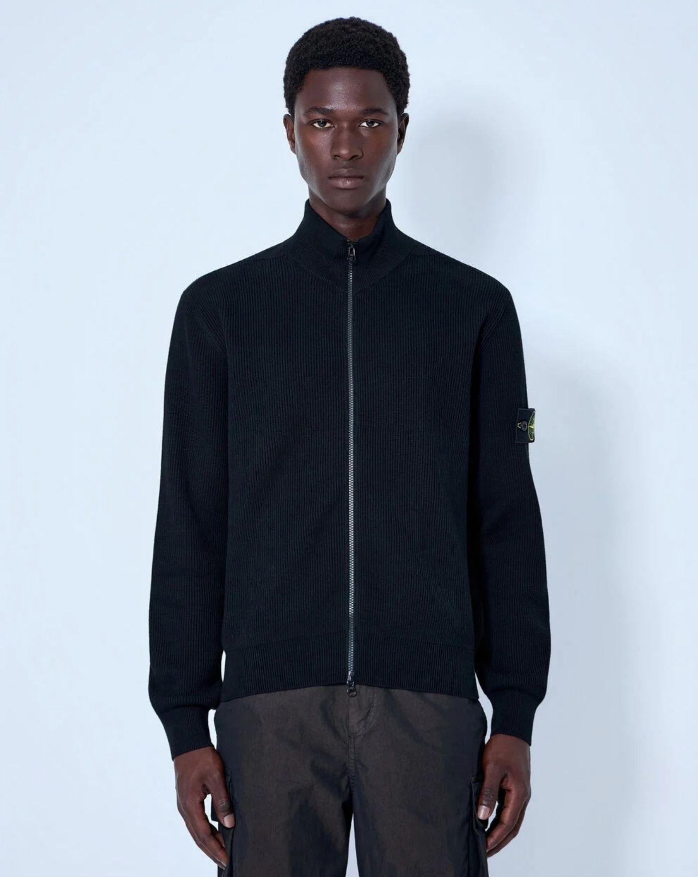 Jersey Stone Island Ribbed Zip-Up Jacket L2S155100126 S00D8V0029 STONE ISLAND