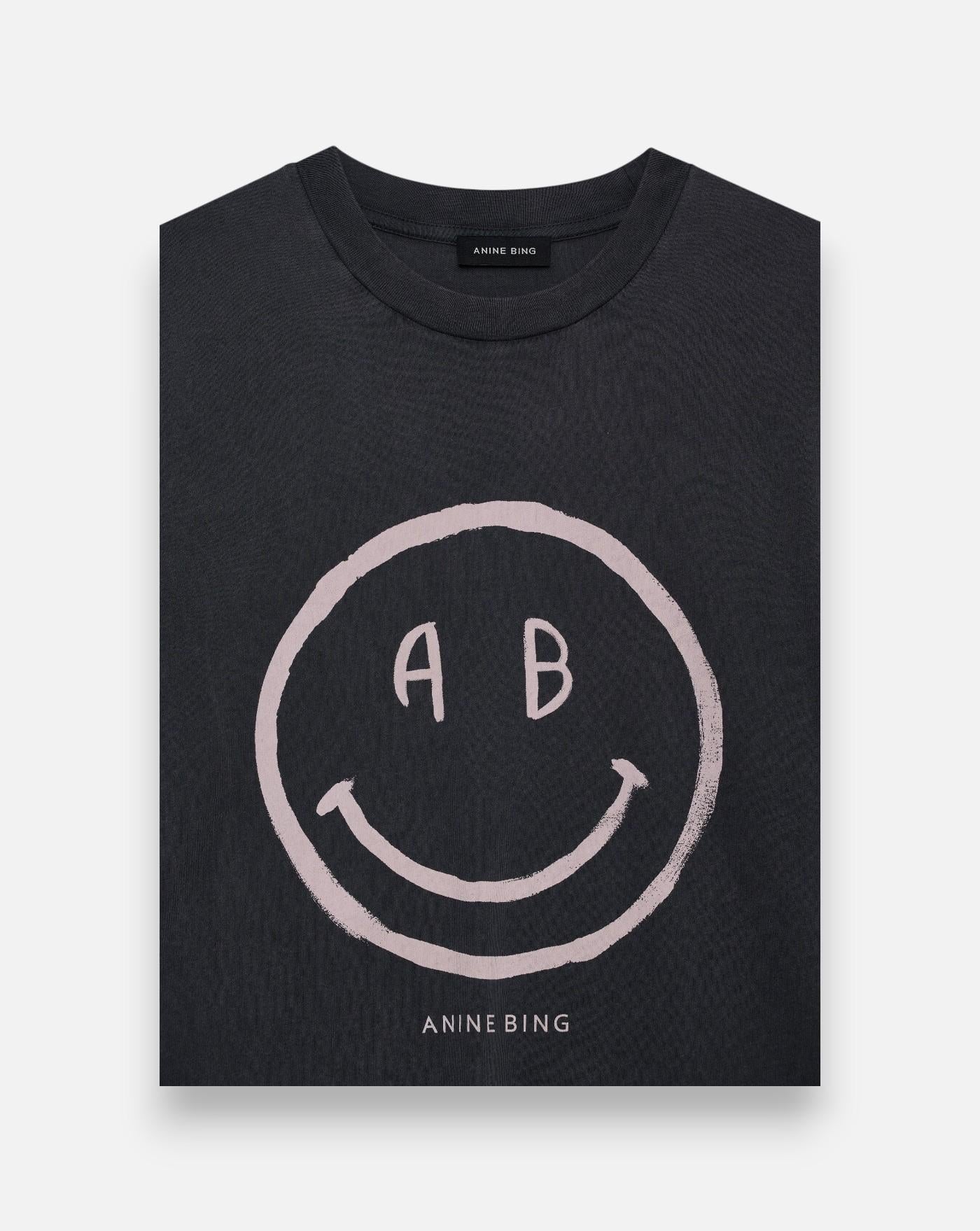 Camiseta Anine Bing CADE TEE SMILEY - WASHED GREY A0812928WHG1 WASHED GREY ANINE BING