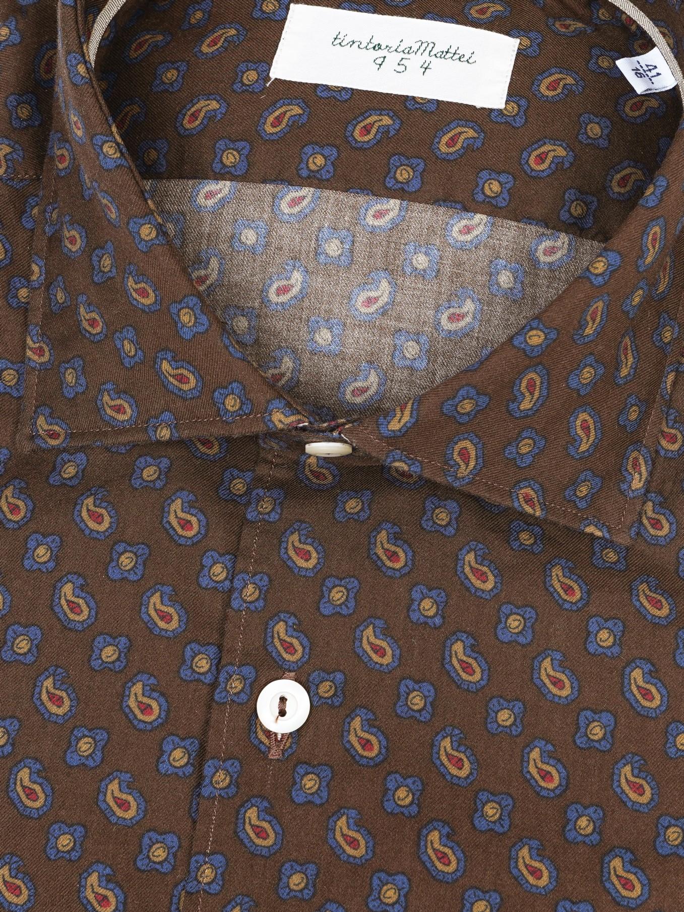 Camisa Tintoria Mattei Estampado T9D.NJW.FR3 SLIM 75 TINTORIA MATTEI