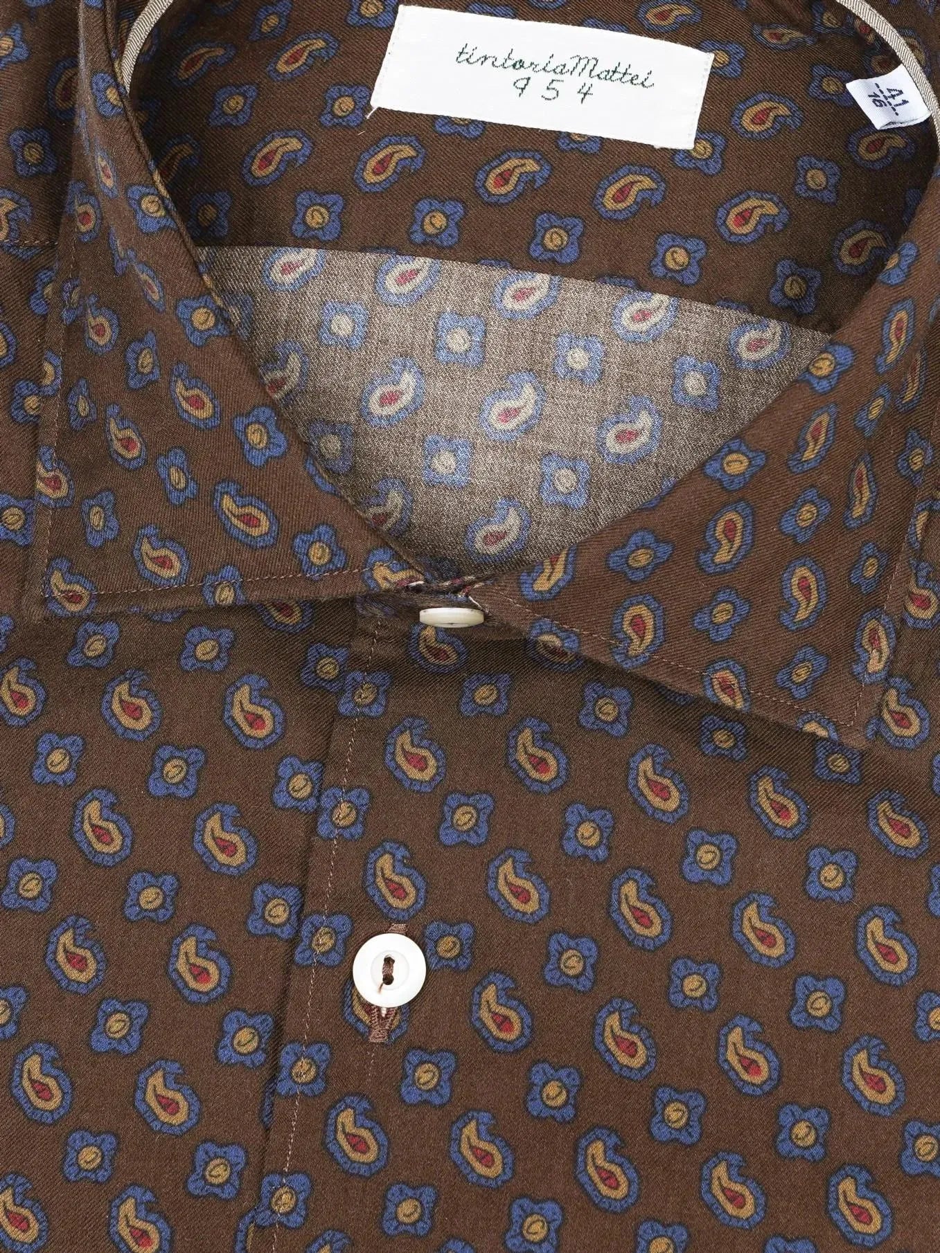 Camisa Tintoria Mattei Estampado T9D.NJW.FR3 SLIM 75 TINTORIA MATTEI