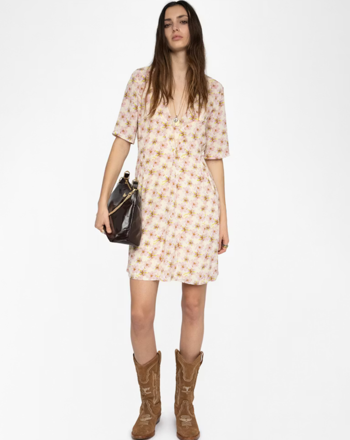 Vestido Zadig & Voltaire Rodalas Smooth Mirror Flowers WWDR02634 716 ZADIG & VOLTAIRE