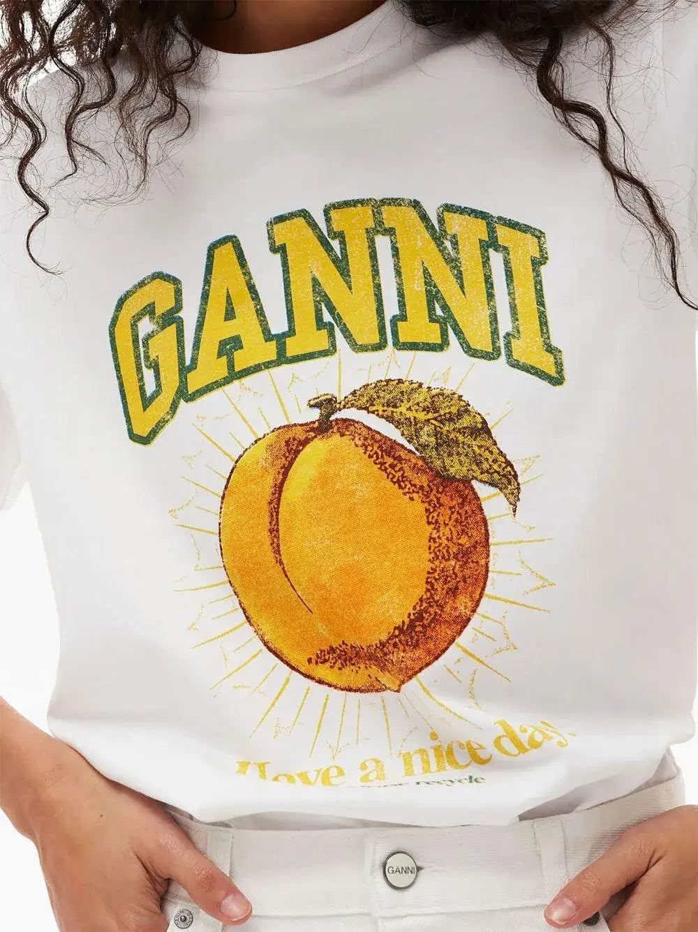Camiseta Ganni Lemon<BR/> T3529 151 GANNI