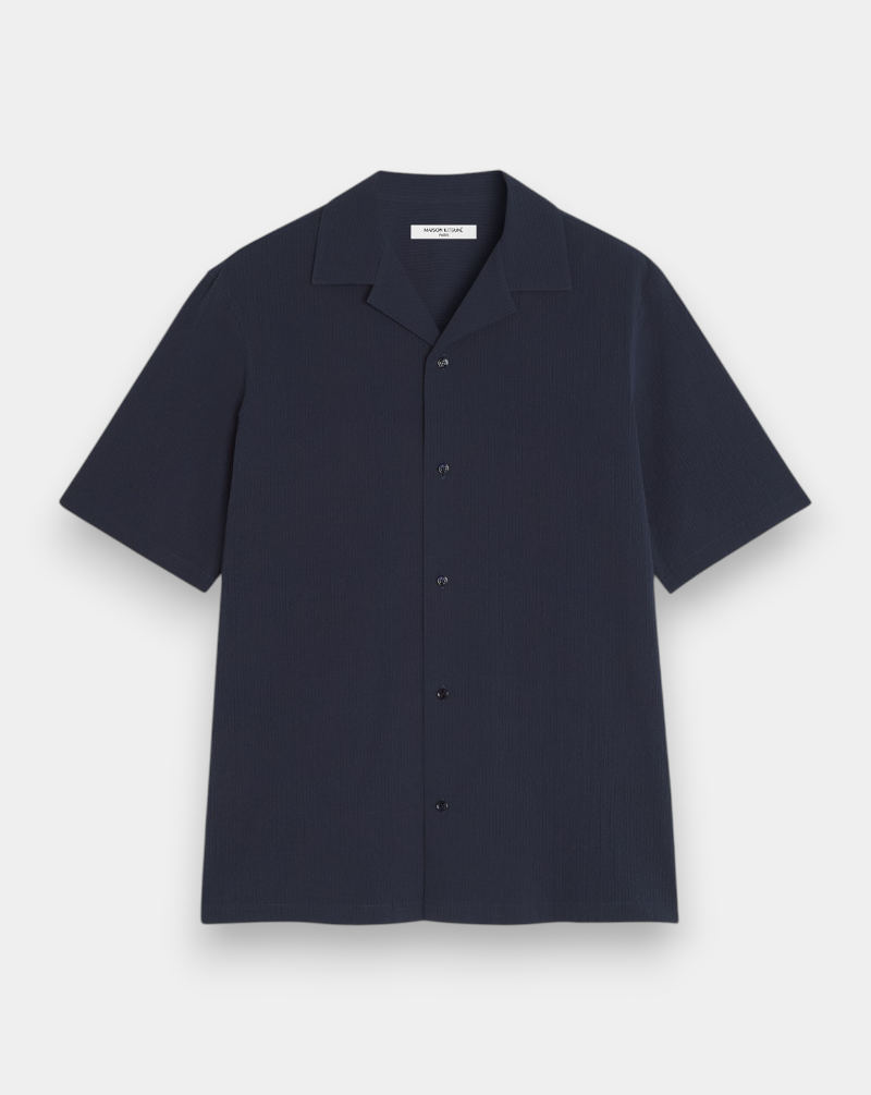 Camisa Maison Kitsune Seersucker Resort QM00407WC5082 0413 MAISON KITSUNE
