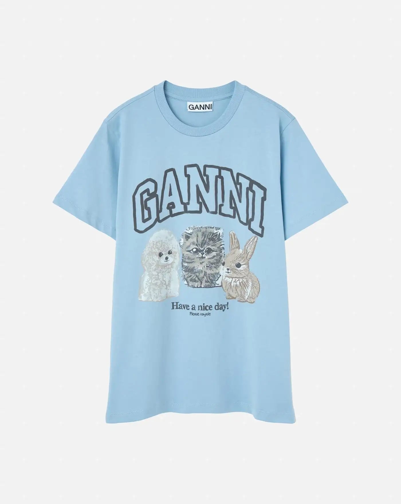 Camiseta Ganni Animals T4278 570 GANNI