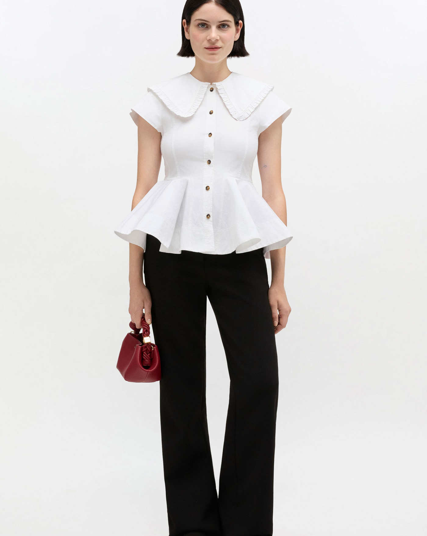 Camisa Ganni Collar Shirt A1040093 151 GANNI