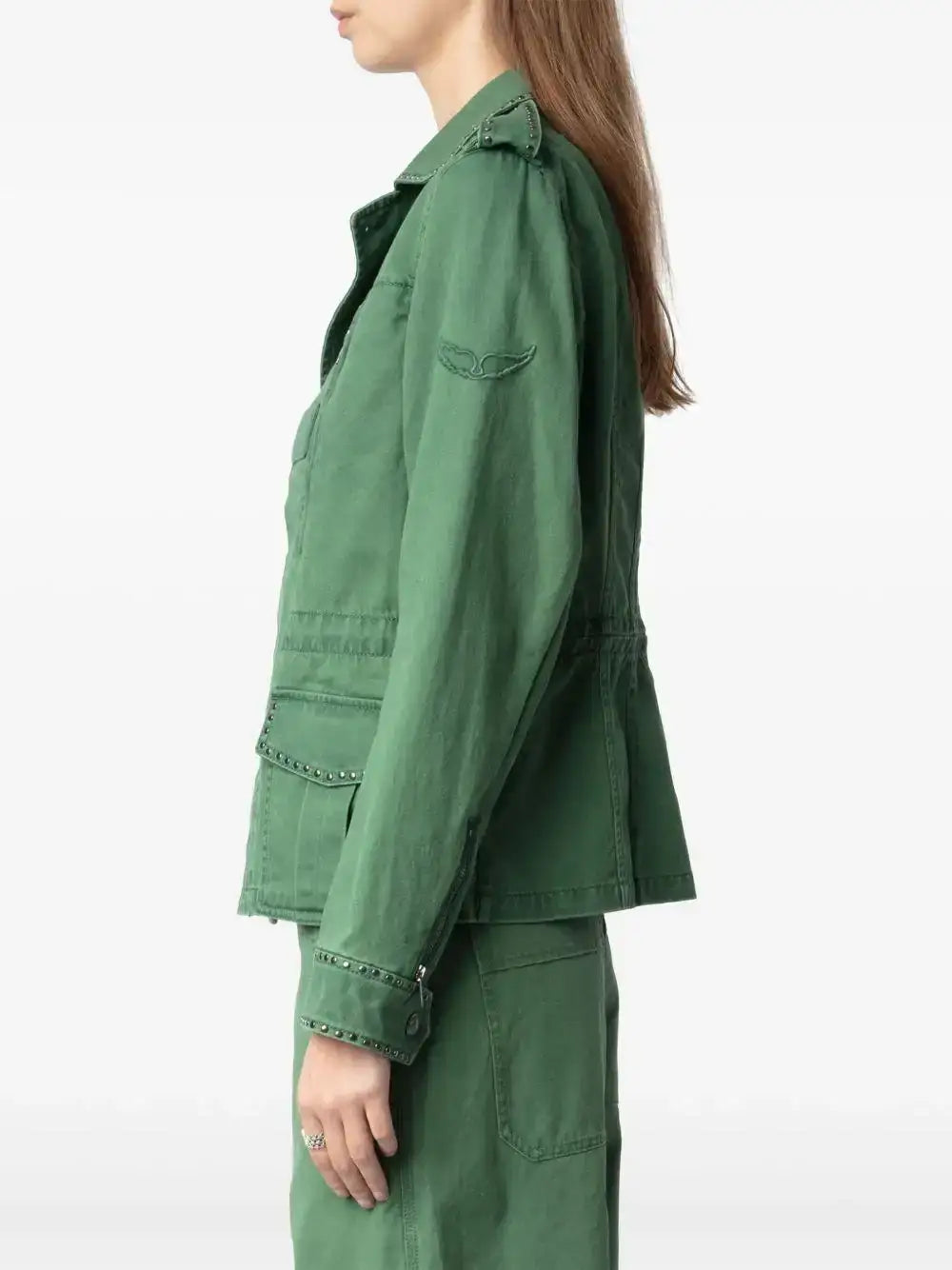 Chaqueta Zadig & Voltaire Klimi Cotton Lave Studs WWOW01677 CORIANDER 330 ZADIG & VOLTAIRE