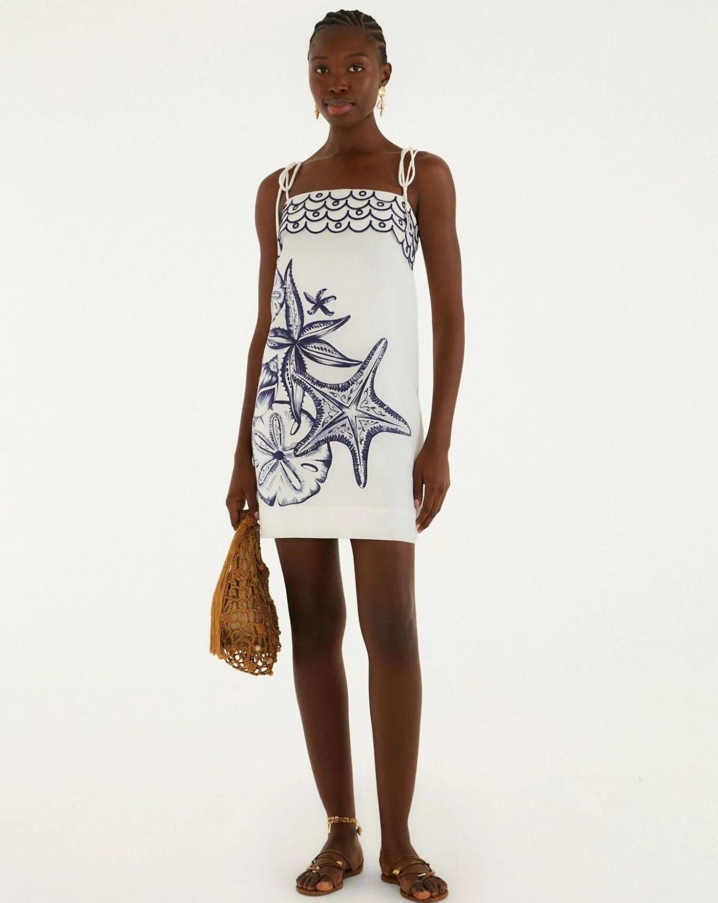 Vestido Farm Rio Coast Stars Off-white<BR/> 355368 OFF WHITE FARM RIO