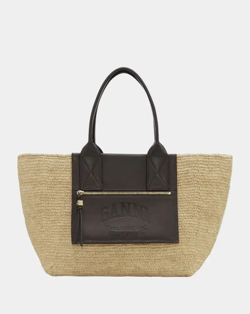 Bolso Ganni Easy Shopper Medium Raffia A6823 901 GANNI