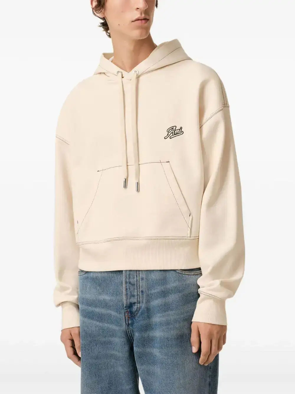Sudadera Ami Paris Logo HSW229JE0098 WHITE CREAM AMI PARIS