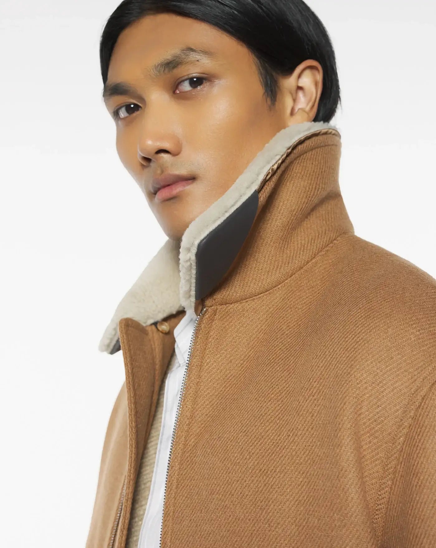 Chaqueta Maison Kitsune Shearling Collar Jacket PM02140WM2030 GINGER BROWM MAISON KITSUNE