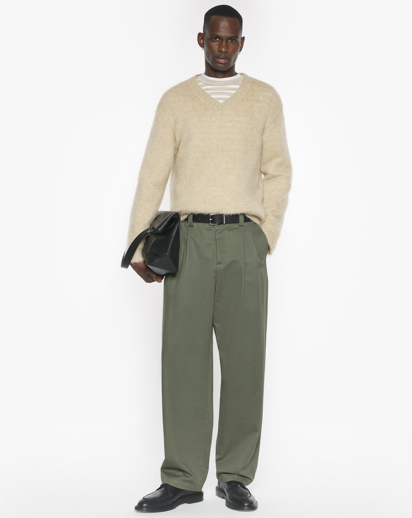 Pantalon Maison Kitsune Relaxed Pleated Pan PM01125WW9043 0079 MAISON KITSUNE