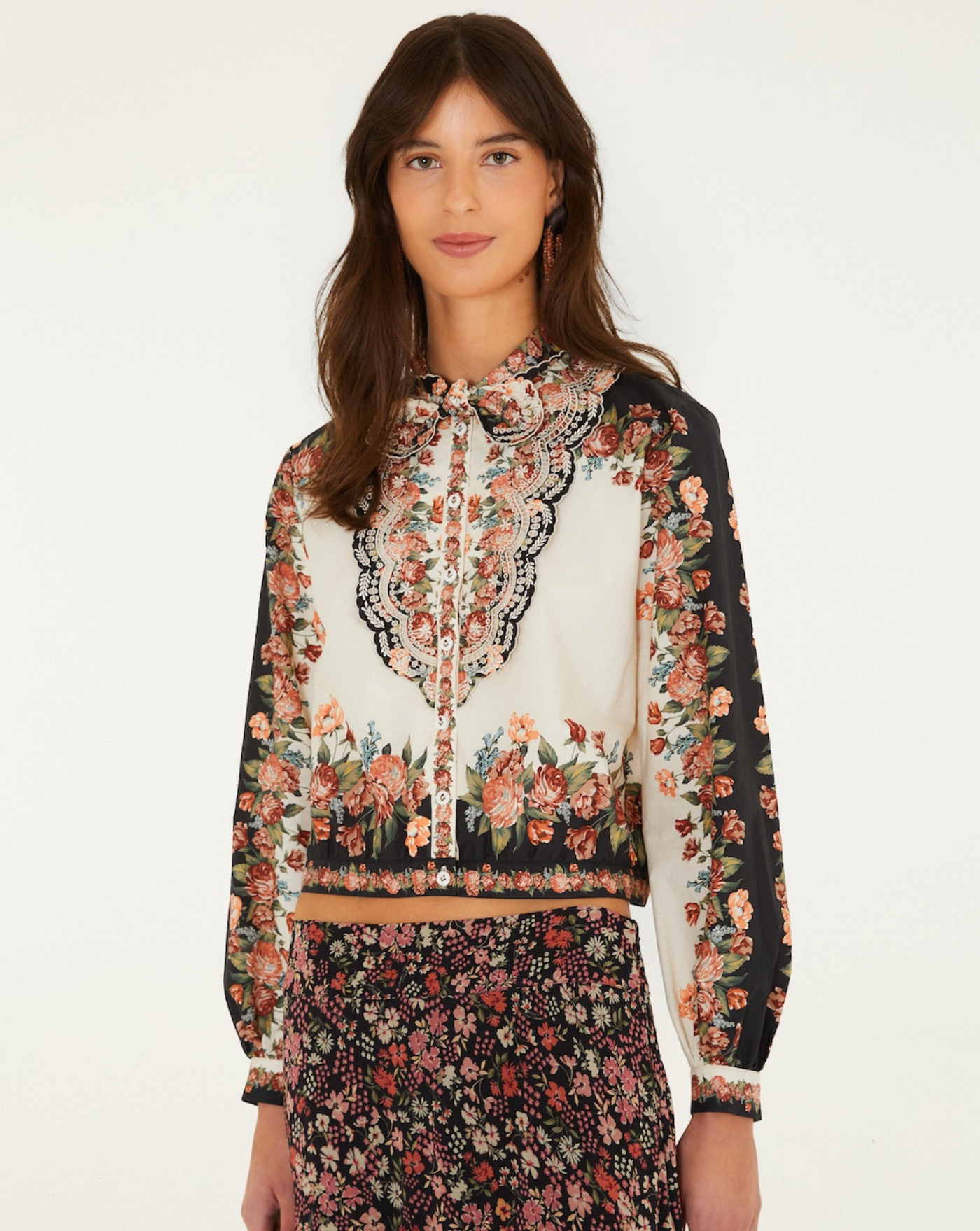 Camisa Winter Floral Cream Long Sleeve Shirt 361385 26096 WINTER FLORAL FARM RIO