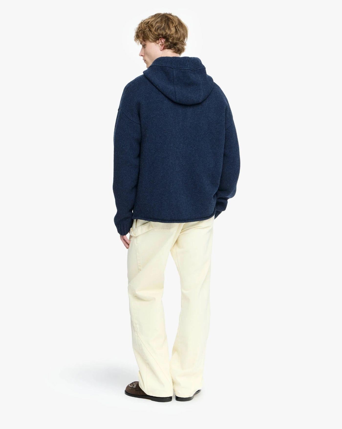 Jersey Jw Anderson Anchor Embroidery Zipped Hoodie KW1429YN0412 768 JW ANDERSON