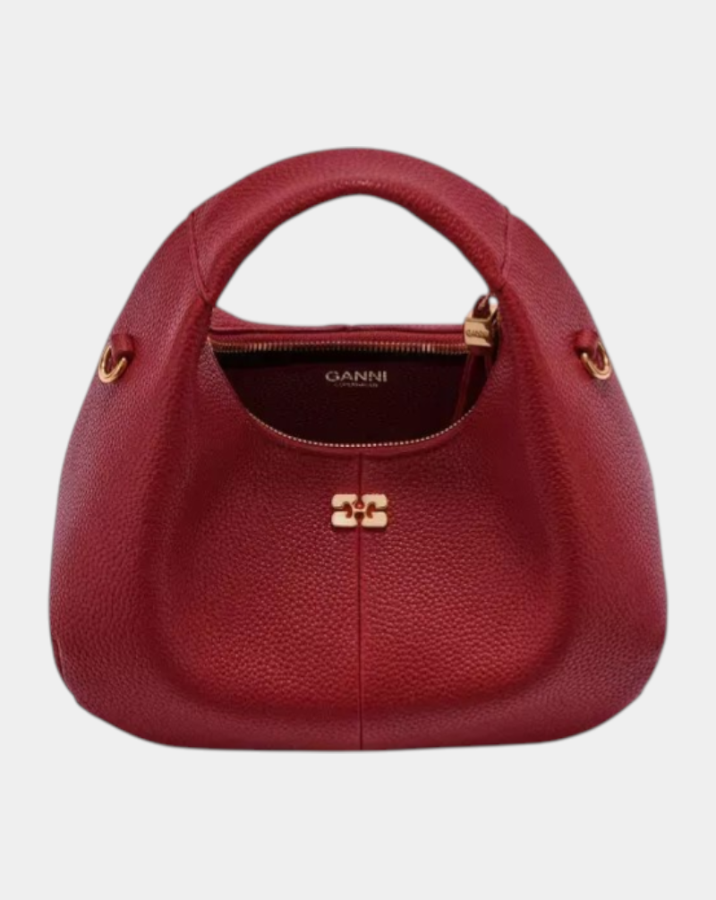 Bolso Ganni Hobo Mini Grained B2070123 06PGOJI BERRY GANNI