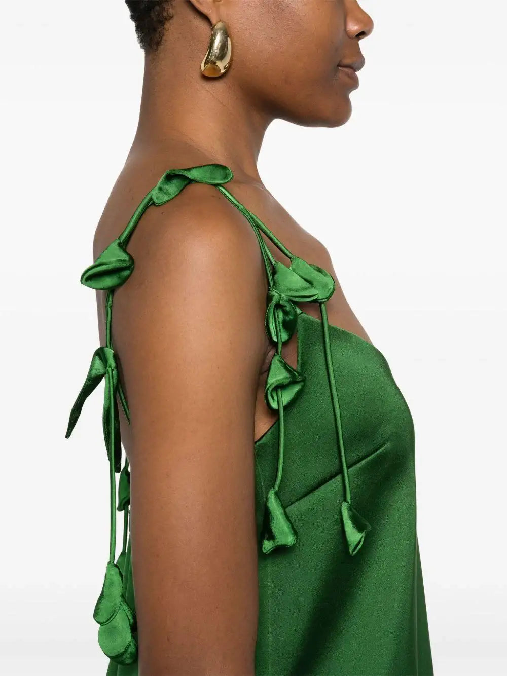 Vestido Self Portrait Satin Flower Mini Dress SS25084S GREEN SELF-PORTRAIT