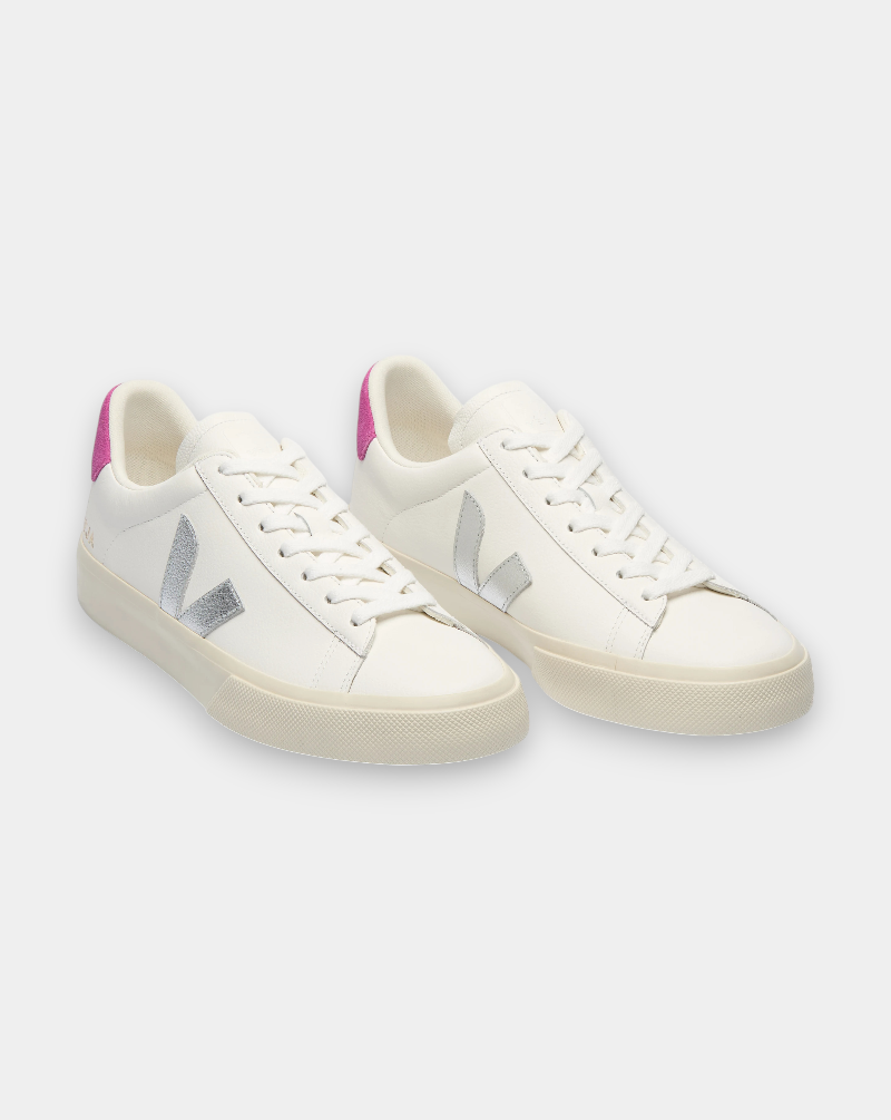 Zapatillas Veja Campo Leather Extra White Silver Ultraviolet CP0520788A WHITE-SILVER-ULTRAVIOLET VEJA