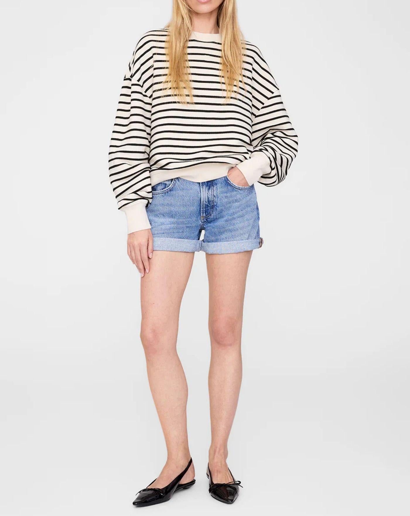 Sudadera Anine Bing Dean A0811436 WHITE BLACK ANINE BING