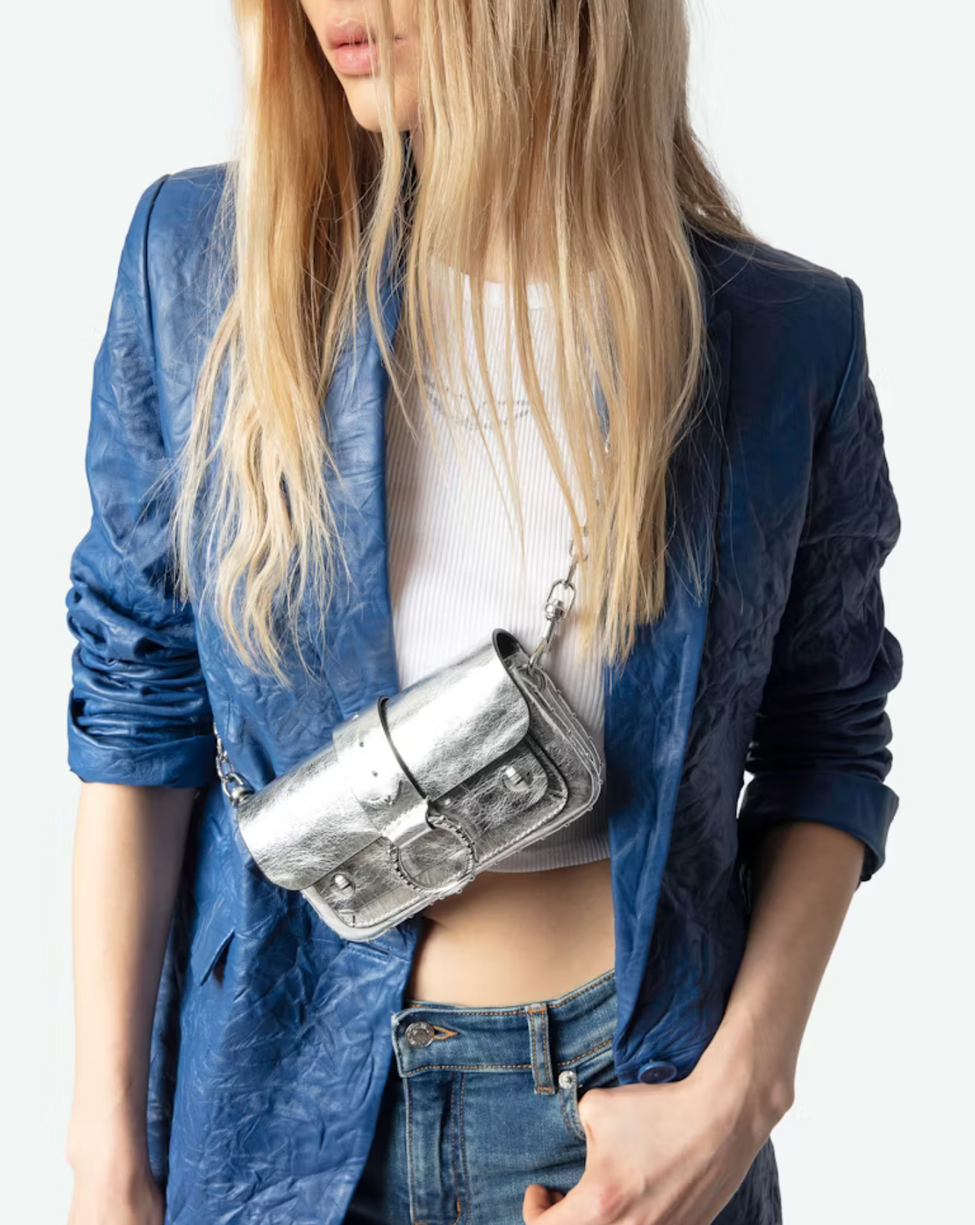 Bolso Zadig & Voltaire Kate Wallet Vintage Metal LWBA03973 SILVER 020 ZADIG & VOLTAIRE