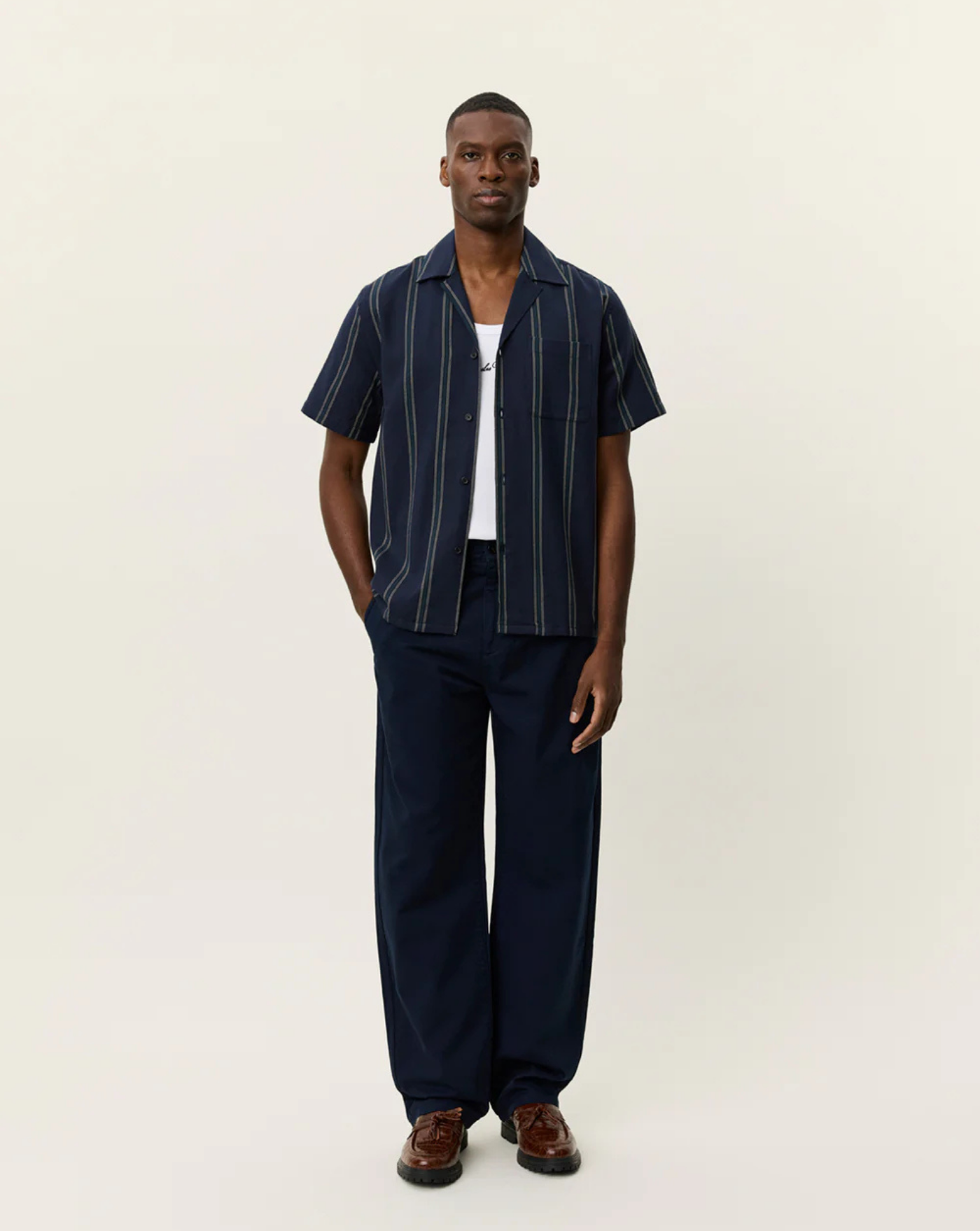 Camisa Les Deux Lawson Stripe SS Shirt<BR/> 1001389 460 LES DEUX