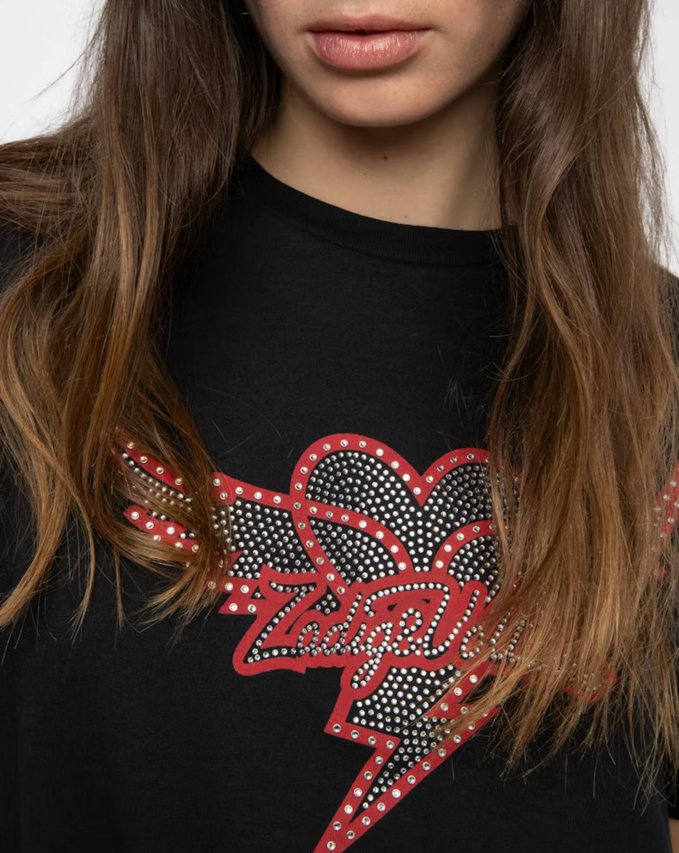 Camiseta Zadig & Voltaire Edwin Hc Heart Wings Strass JWTS02856 011 ZADIG & VOLTAIRE