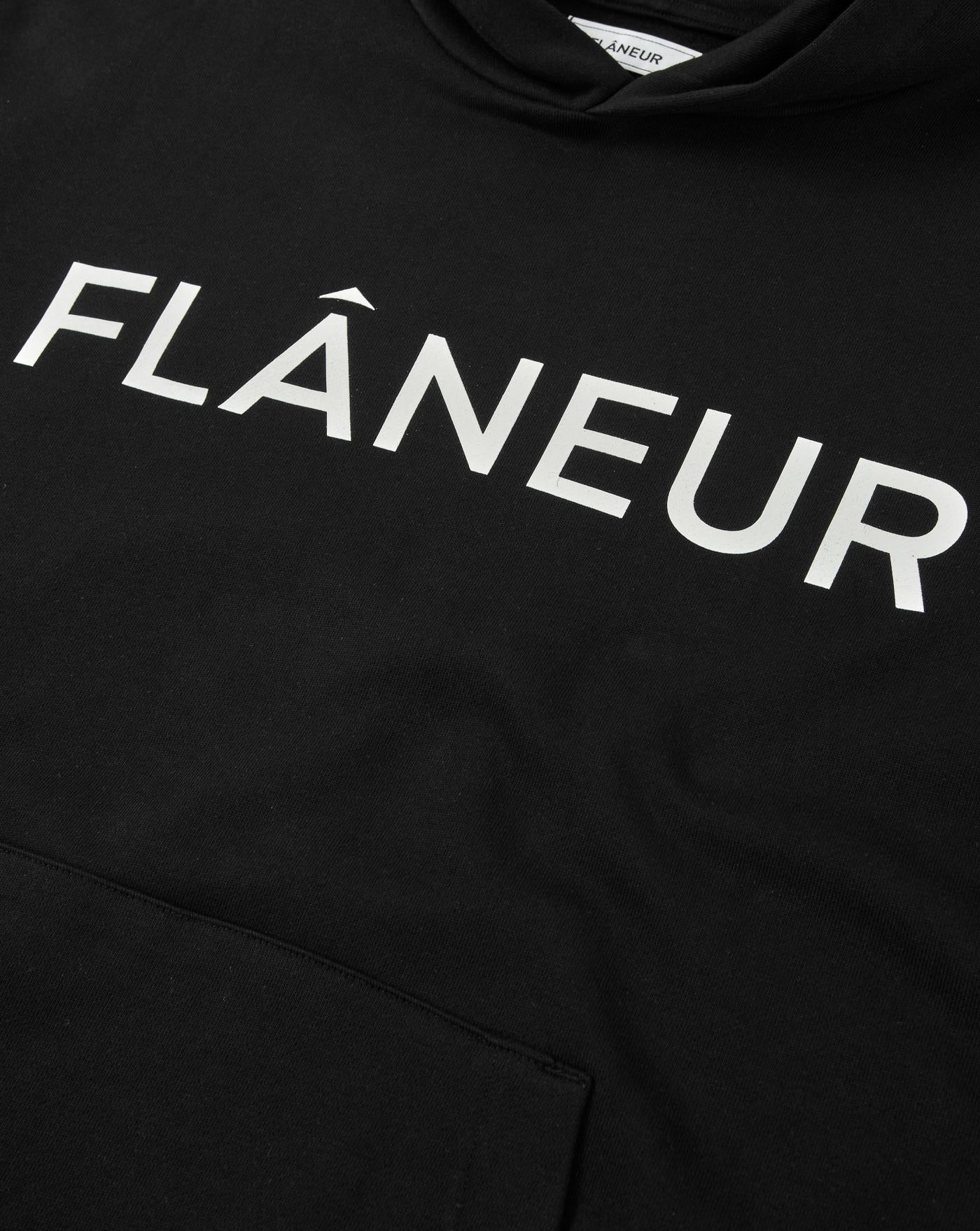 Sudadera Flâneur Printed Logo Hoodie FNOS2000 BLACK FLANEUR