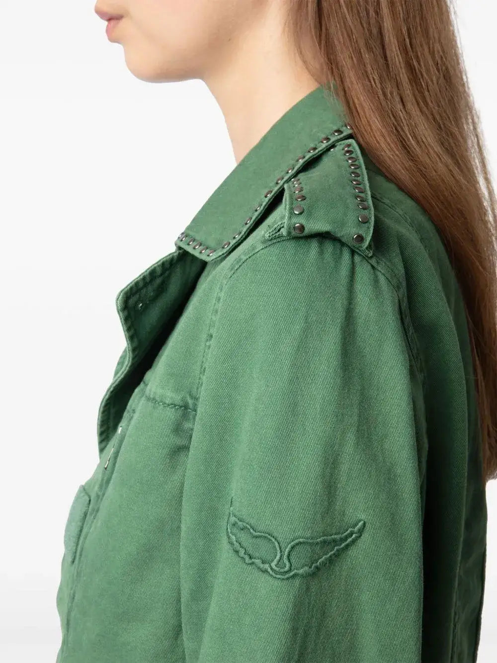 Chaqueta Zadig & Voltaire Klimi Cotton Lave Studs WWOW01677 CORIANDER 330 ZADIG & VOLTAIRE
