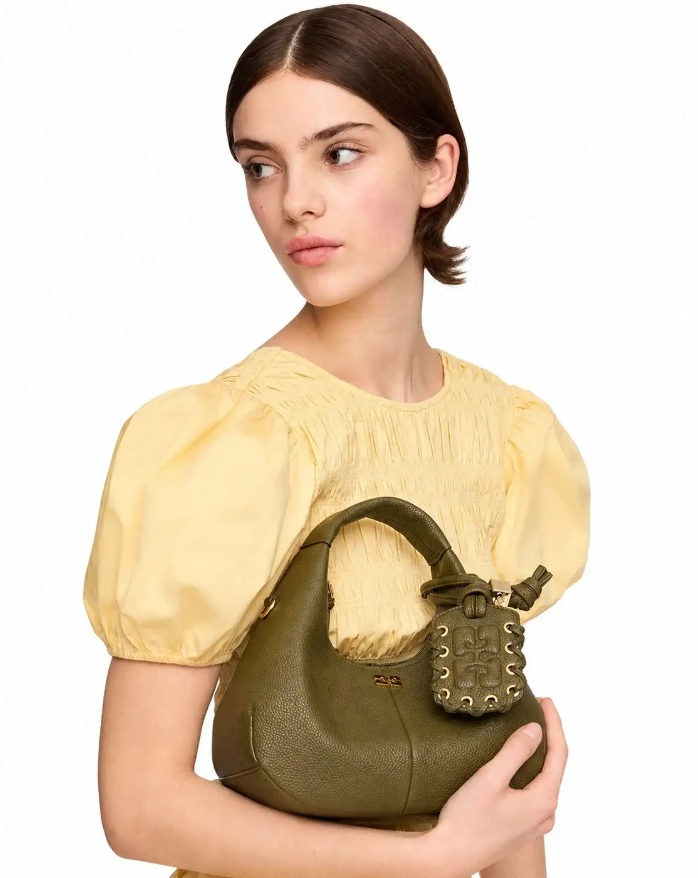 Bolso Ganni Hobo Mini Grained<BR/> C1040003 838 GANNI