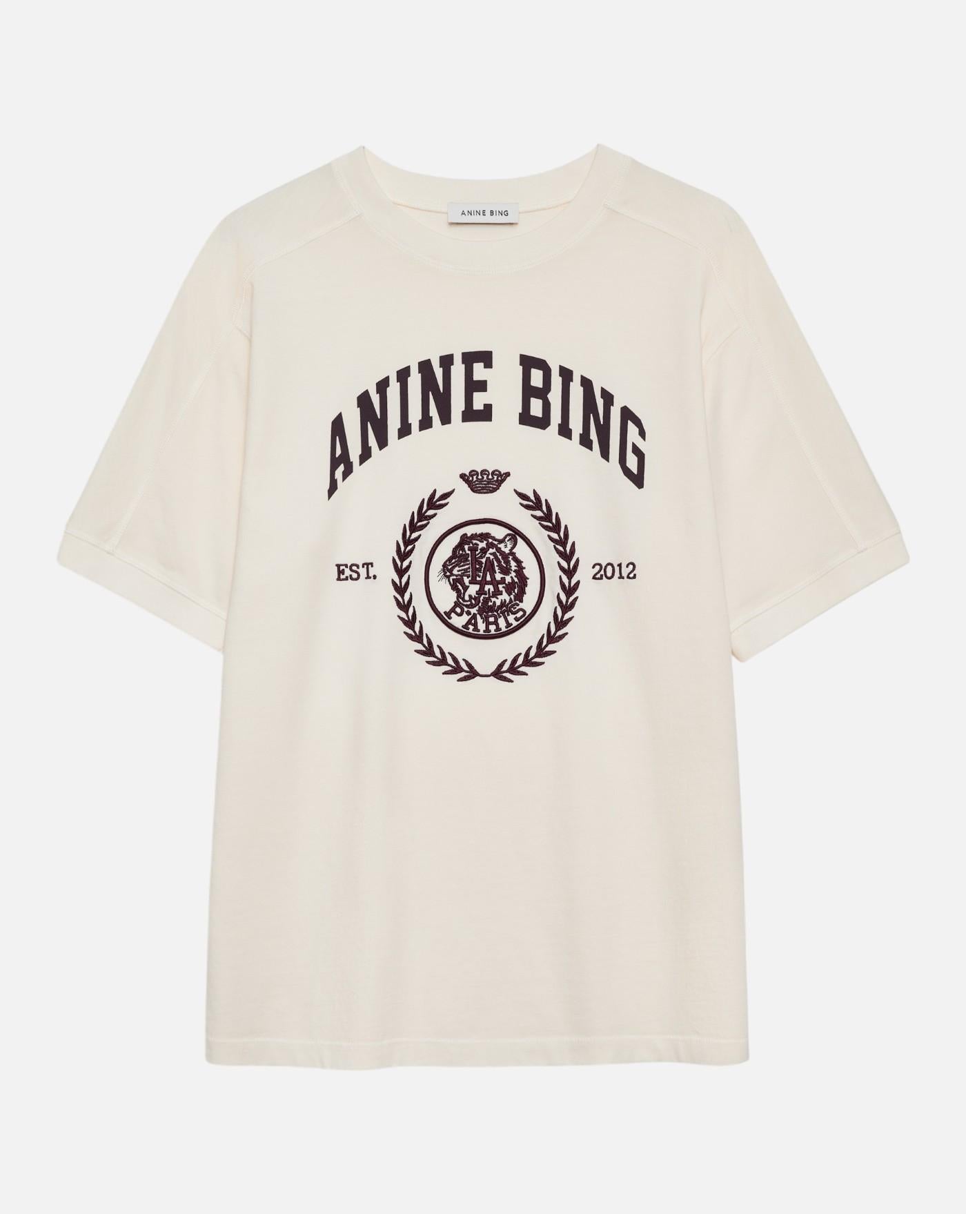 Camiseta Anine Bing JAYLIN TEE COLLEGIATE - CREAM A0812695WKHA3 CREAM ANINE BING