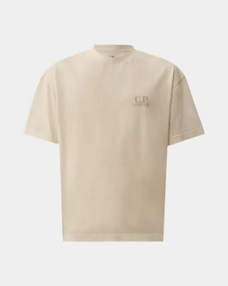 Camiseta C.P. Company 30/1 Jersey Short Sleeve Printed Graphics 20CMTS086A005100W 103 GAUZE WHITE C.P. COMPANY