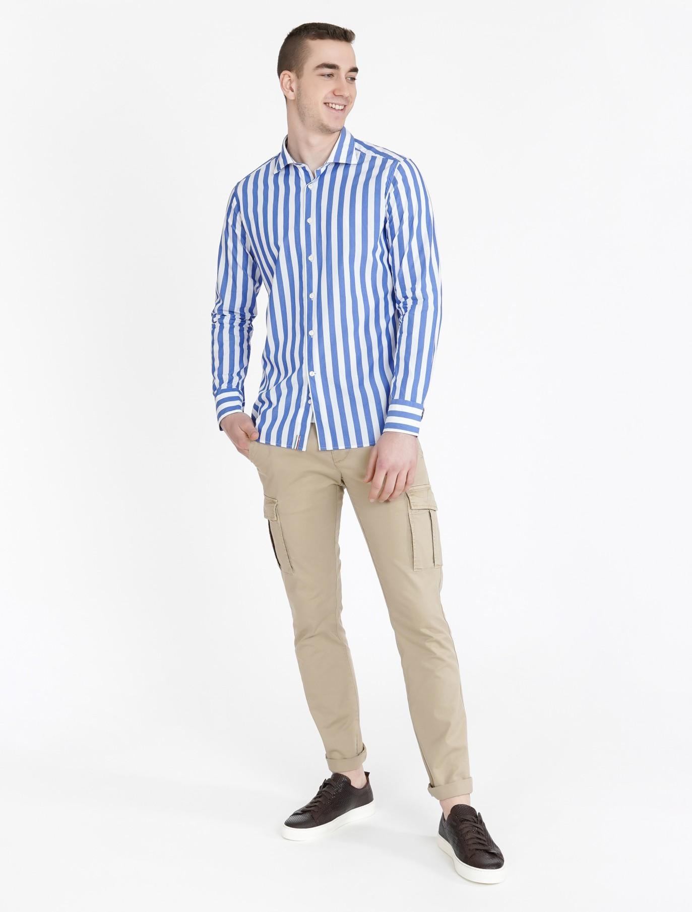Camisa Tintoria Mattei Stripes UP7 NJW RC2 88 TINTORIA MATTEI