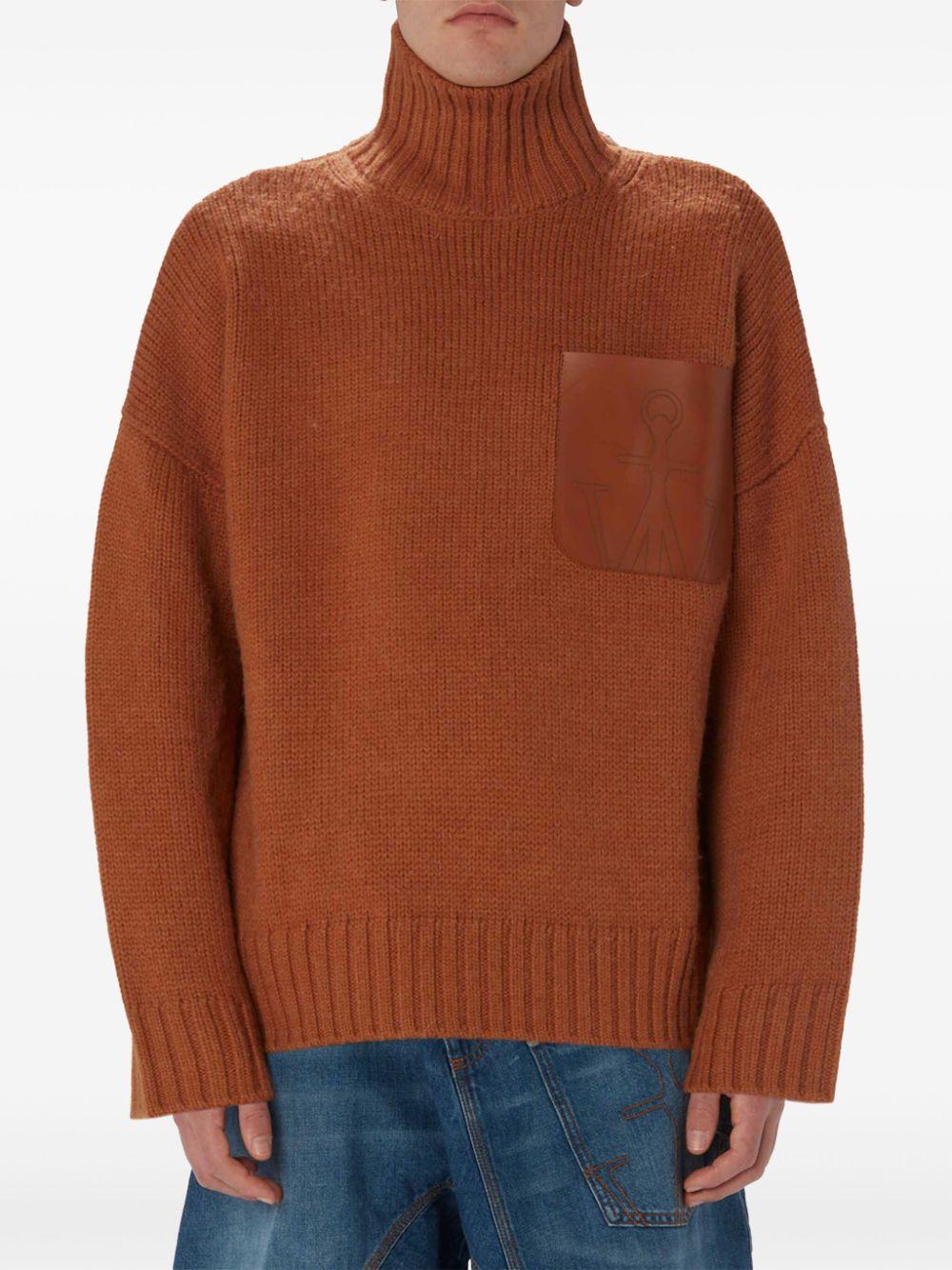 Jersey Jw Anderson Leather Patch Pocket Jumper KW1234YN0367 619 JW ANDERSON