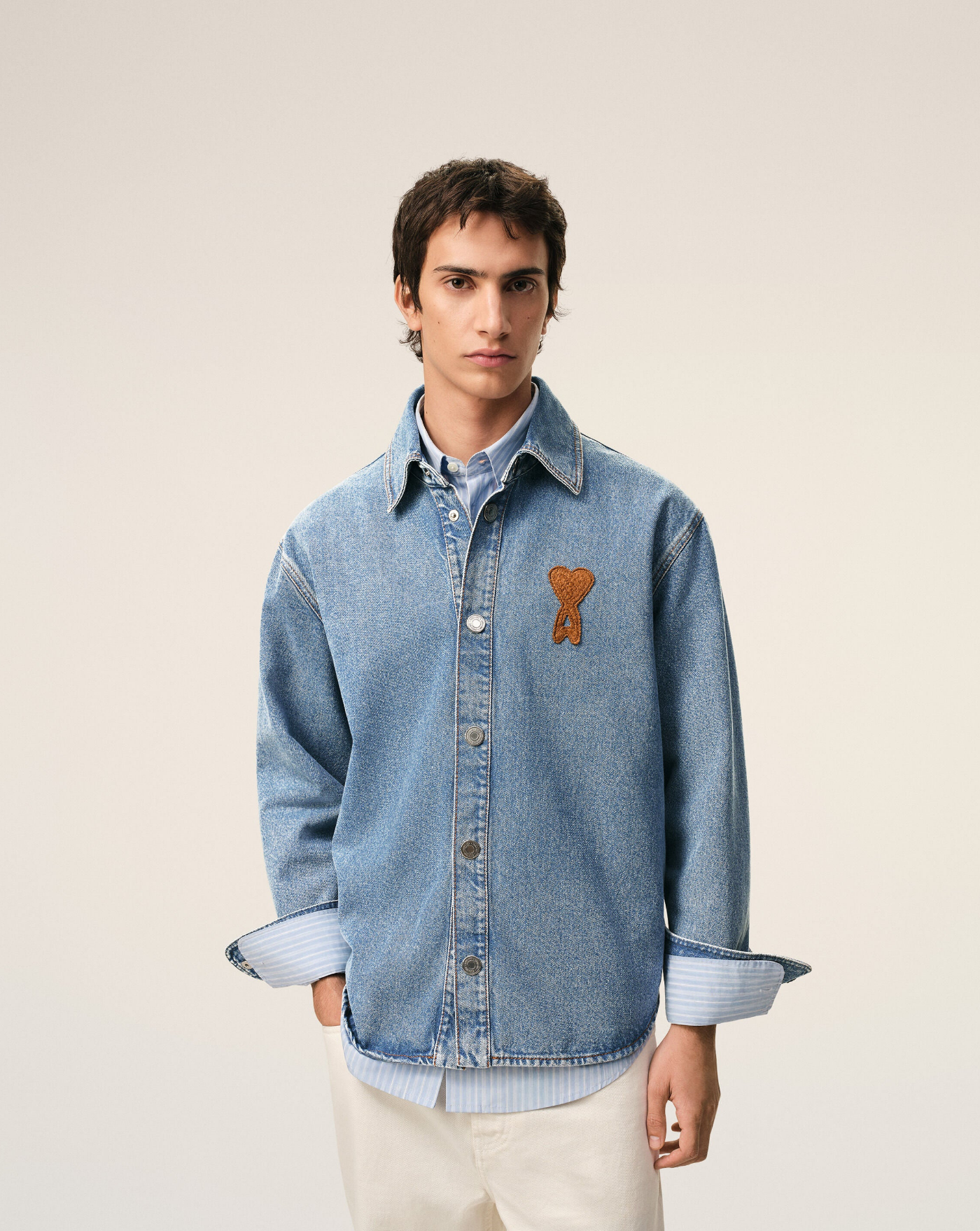 Camisa Ami Paris Denim UJK897DE0046 480 AMI PARIS