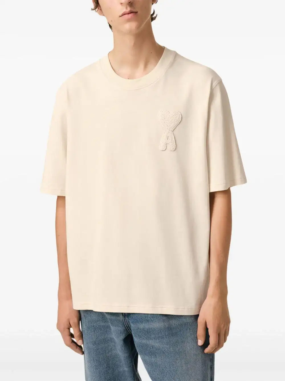 Camiseta Ami Paris Ami de Couer HTS055726 WHITE CREAM AMI PARIS